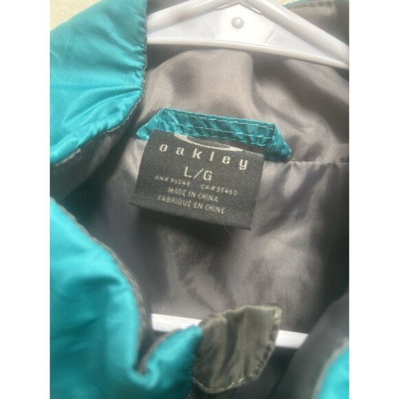 Oakley Women's Quilted Puffer Jacket Lightweight Polyester Teal Size L Zip Up - Picture 3 of 7
